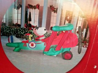 Snoopy Airplane Inflatable – 12 Foot Animatronic Snoopy Christmas Inflatable – -
