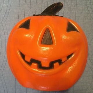 Vintage Halloween Pumpkin Jack - O - Lantern Blow Mold Jol Pumpkin Wall Mount