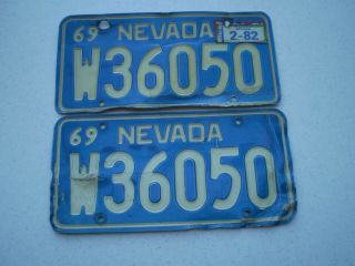 1969 Nevada (w36050) License Plate Pair