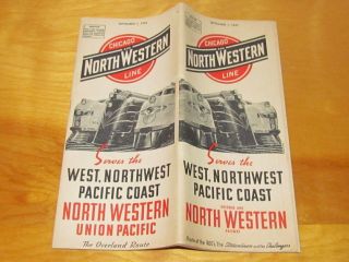 Chicago And Northwestern Line Railroad Time Table (1943)