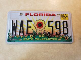 Florida Wildflower License Plate.
