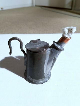 Husson No.  2 Oil Wick Lamp Hard Rock Mining Antique Knippenberg Idaho Springs Co