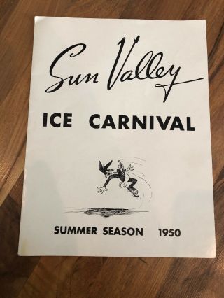 1950 Sun Valley Ice Carnival Summer Season Bugs Bunny Ice Skate Vintage Print Ad