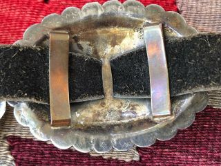 Navajo Native American Stamped Sterling Silver Old Pawn Concho Belt 9