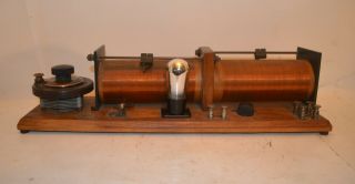 EARLY 1920 ' s LABORATORY MADE CRYSTAL RADIO w/SLIDE TUNER AND ONE TUBE AMPLIFIER 6