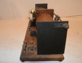 EARLY 1920 ' s LABORATORY MADE CRYSTAL RADIO w/SLIDE TUNER AND ONE TUBE AMPLIFIER 7