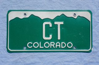 Vintage Colorado Vanity License Plate 2 Letters - Ct