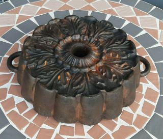 Cast Iron Baking Pan Mold Bundt Cake The Oak Oakleaf Antique Rare