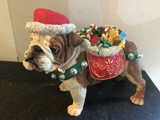 Danbury Christmas Bulldog.  Retired And Hard To Find.  12”