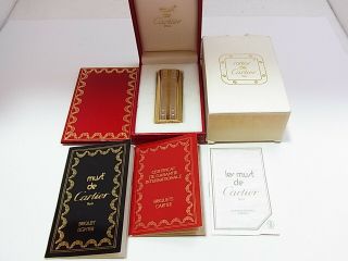 Cartier Paris Gas Lighter Oval Santos Two - Tone Gold Silver W/box & Guarantee Etc