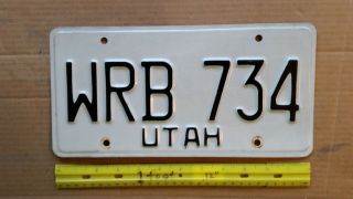License Plate,  Utah,  1980s,  Passenger,  Wrb 734