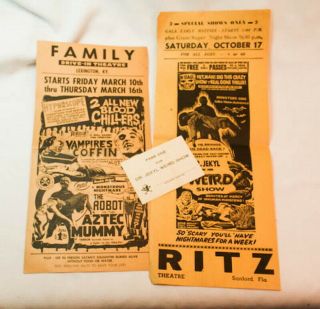 Vintage 1950s Dr Jekyl Weird Monster Magic Show Posters & Ticket