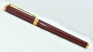 Vintage Montblanc Noblesse Oblige Fountain Pen Red Resin Gold Trim Medium Nib