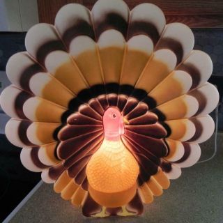 01647 Vintage 1995 Don Featherstone Thanksgiving Turkey Blow Mold Light Fall