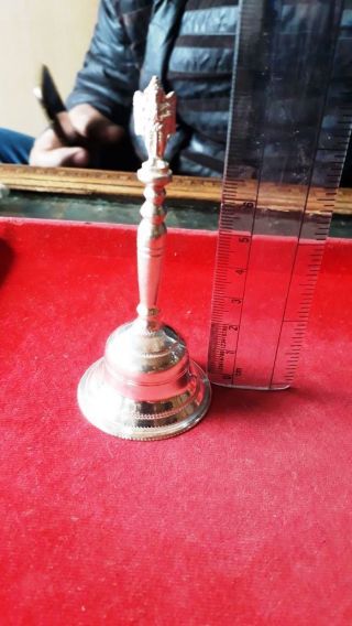 80 Silver Handmade Pooja Puja Bell / Ghanti (45 Gram Approx) From India