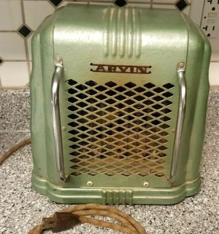 Arvin Electric Heater Model 103 Green Art Deco