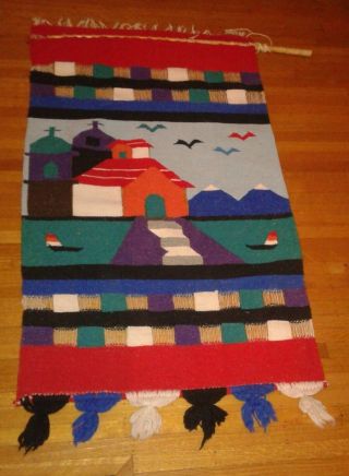 Mexican Southwestern Blanket Wall Hanging Décor Red Blue Green