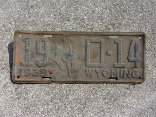 Wyoming 1939 Dealer License Plate 19 D - 14