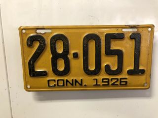 1926 Connecticut License Plate