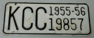 1955/56 Kansas Corporation Commission License Plate