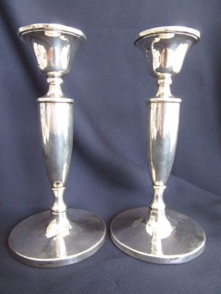 Sterling Silver Candle Sticks Birmingham 1955 500gm 19cm
