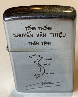 1968 Vietnam Zippo - President Nguyen Van Thieu Lighter in Presentation Case 2