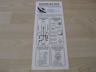 Mission Air Douglas Dc3 Safety Card Rare