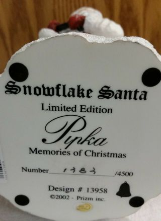 Pipka Memories Santa - SNOWFLAKE SANTA - Limited Ed.  - Issued 2002 - RETIRED 5