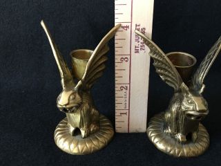 Gargoyle Figure,  Candle Holder Vintage Brass Pair