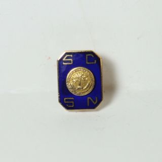 Simmons College School Of Nursing Boston 1947 10k Yellow Gold Enameled Pin Badge