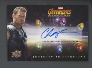 2018 Ud Avengers Infinity War Infinite Impressions Auto Chris Hemsworth Sp