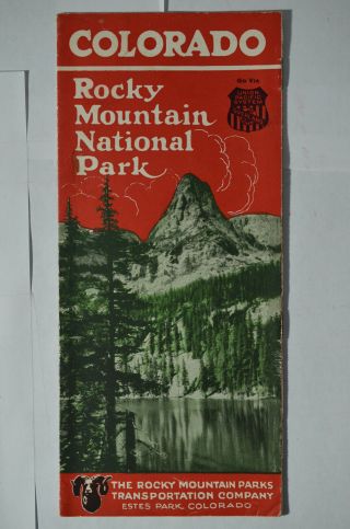 Colorado Rocky Mountain National Park Brochure,  Ca 1920s,  Illus,  Map