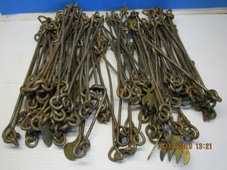 Vintage Surveyors Chain.  7 Brass Markers Antique Engineer’s Tool,  66 Feets.