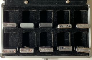 Set of 10 Elvis Presley Zippo Lighters 1982 - 2000 in Zippo Display Case 7