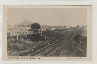 Vintage Postcard Werris Creek From The Bridge Nsw Rppc 1900s