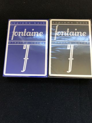 Blue Fontaine And Black Fontaine Playing Cards Rare 2 Decks