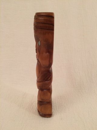Vintage Hand Carved Wood Tiki God Sculpture 6.  25 