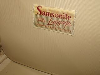 Vintage Samsonite Train Case Mirror Tray & Key Color Marbled Beige Style 4512 5