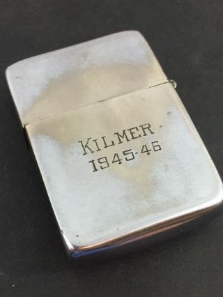 1943 - 46 3 Barrel Hinge WW2 Zippo Lighter - Steel Case Was Later Chrome Plated 2