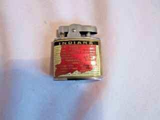 Vintage State Of Indiana Continental Cigarette Lighter
