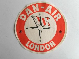 Vintage Dan Air Airline Luggage Label