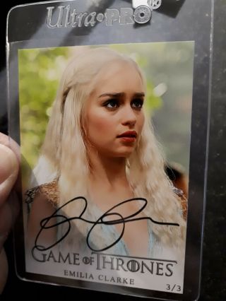 Emilia Clarke As Daenerys Targaryen Signed Game Of Thrones S2 Card 1/3 Auto