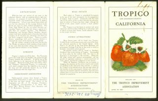1907 Rare Brochure Tropico Los Angeles Development Brochure