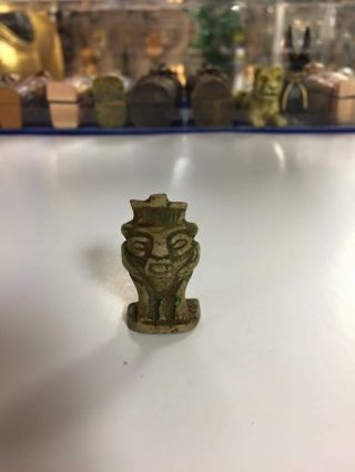 Vintage Egyptian God Bes Statue Hand Carved Natural Lime Stone Made In Egypt