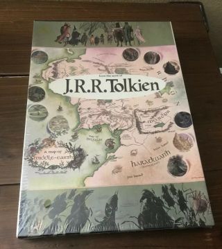 Tolkien 1971 Poster Puzzle Lord Of The Rings Map Of Middle Earth Rare