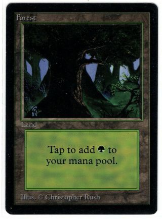 Mtg Magic The Gathering Forest Dark Version Beta Sp/nm
