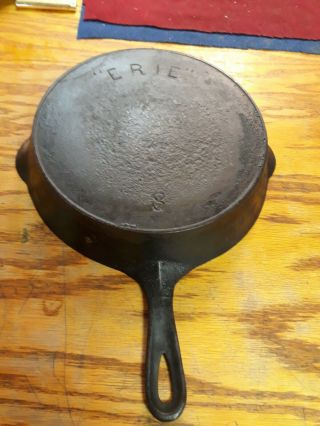 Erie Cast Iron No.  8 Pre Griswold Skillet.  10 1/2 