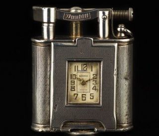 Dunhill Sterling Silver B Size Petrol Watch Lighter