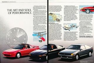 1989 Toyota Celica Supra Mr2 2 - Page Advertisement Print Art Car Ad D218