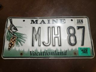 2012 Maine Chickadee Vanity License Plate Mjh 87